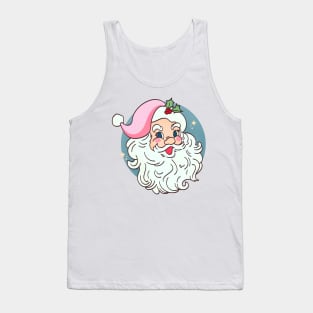 Retro Vintage Pink Santa Claus Funny Pink Christmas Tank Top